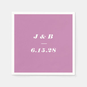 Minimalistische Monogram Dusty Lila Wedding Custom Serviette