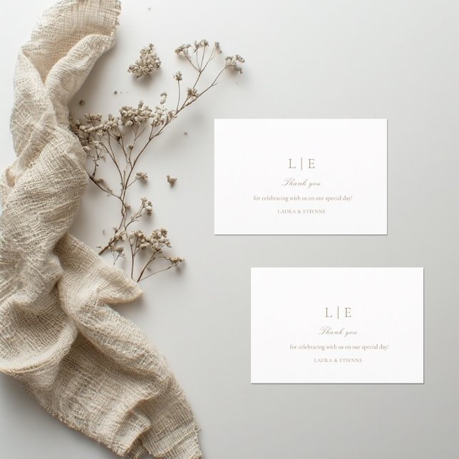 Minimalistische Monogram Elegant Wedding Dankeschö (Von Creator hochgeladen)