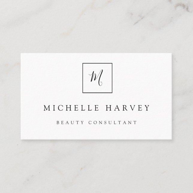 Minimalistische Monogram Modern Simple Business Ca Visitenkarte (Vorderseite)