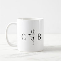 Minimalistische Monogram Schwarz-weiße Hochzeit
