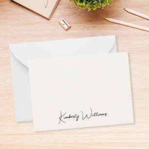 Minimalistische Monogram Signature Script Cream Mitteilungskarte