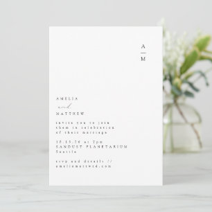 Minimalistische Monogram Trendy Chic Typografy Wed Einladung