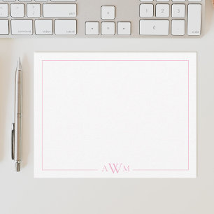 Minimalistische Monogramm-Bänder mit drei Buchstab Mitteilungskarte