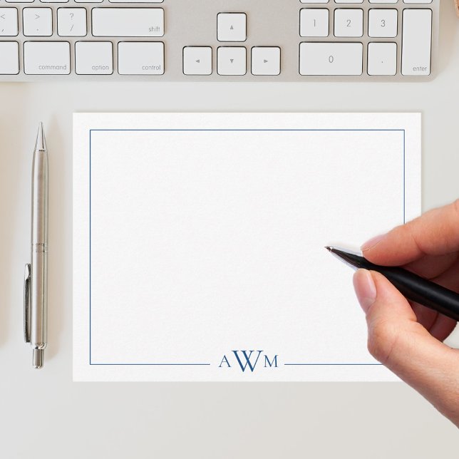 Minimalistische Monogramm-Bänder mit drei Buchstab Mitteilungskarte (Von Creator hochgeladen)