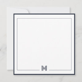 Minimalistische Monogramm-Doppelrand-Papeterie Mitteilungskarte