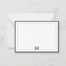 Minimalistische Monogramm-Doppelrand-Papeterie