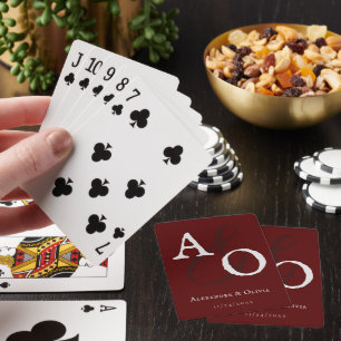 Minimalistische Monogramm-Gastgeschenk Hochzeit Spielkarten