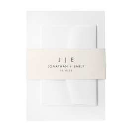 Minimalistische Monogramm-Hochzeit Einladungsbanderole