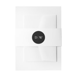 Minimalistische Monogramm-Hochzeit Einladungsbanderole