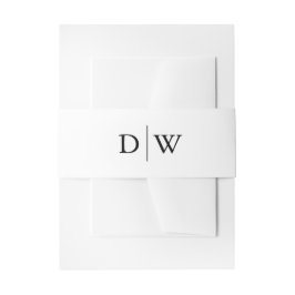Minimalistische Monogramm-Hochzeit Einladungsbanderole