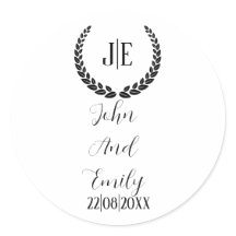 Minimalistische monogramm-Hochzeit in Schwarz-Weiß