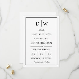 Minimalistische Monogramm-Hochzeit Save The Date