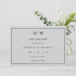 Minimalistische Monogramm-Hochzeit Save The Date
