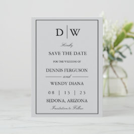 Minimalistische Monogramm-Hochzeit Save The Date