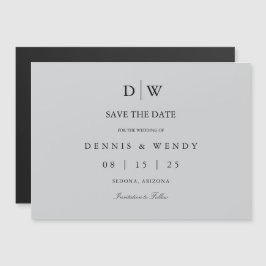 Minimalistische Monogramm-Hochzeit Save The Date Magneteinladung
