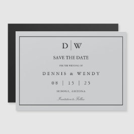 Minimalistische Monogramm-Hochzeit Save The Date Magneteinladung