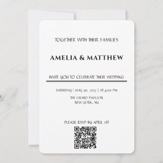 Minimalistische Monogramm-Hochzeitseinladung mit Q Einladung