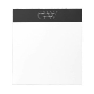 Minimalistische Monogramm-Initialen Beruflich Notizblock