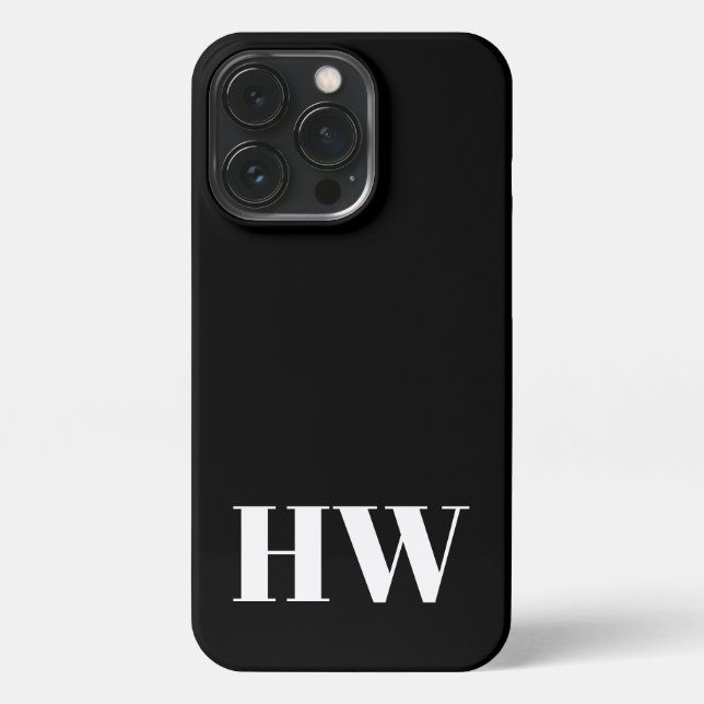 Minimalistische Monogramm-Initialen, einfach schli iPhone 13 Pro Hülle (Rückseite)