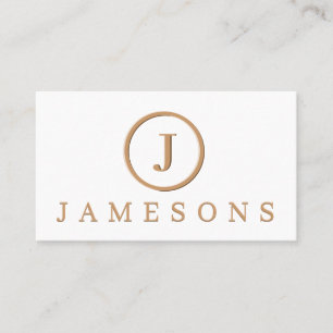 Minimalistische Monogramm-Logo-Embossed-Effekt  Visitenkarte
