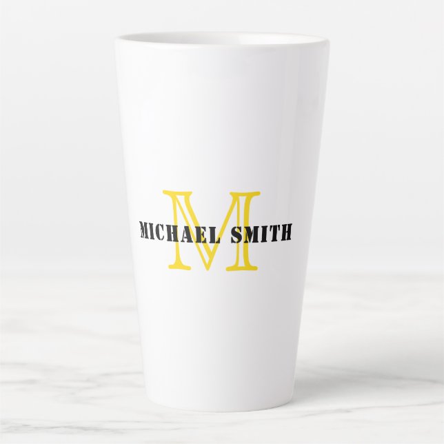 Minimalistische Monogramm Milchtasse (Vorderseite)