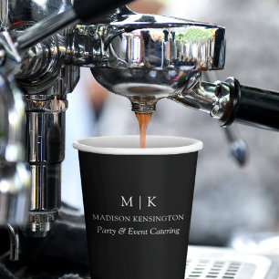 Minimalistische Monogramm oder Hinzufügen von Logo Pappbecher