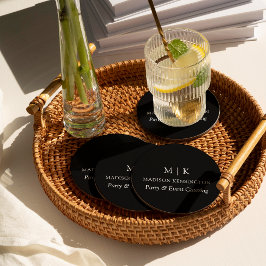 Minimalistische Monogramm oder Hinzufügen von Logo Runder Pappuntersetzer