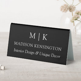Minimalistische Monogramm oder Hinzufügen von Logo Tischaufsteller