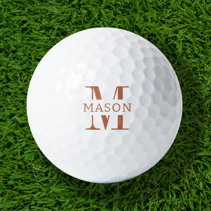 Minimalistische Monogramm Personalisiert Golfball