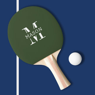 Minimalistische Monogramm Personalisiert Tischtennis Schläger