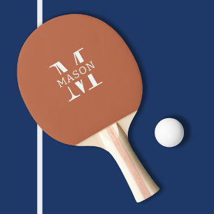Minimalistische Monogramm Personalisiert Tischtennis Schläger