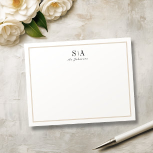 Minimalistische Monogramm personalisierte Stationi Mitteilungskarte