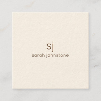 Minimalistische Monogramm Quadratische Visitenkarte