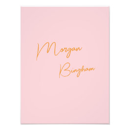 Minimalistische Monogramm-Schrift rosa Fotodruck