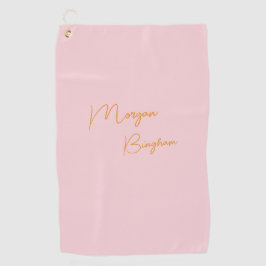 Minimalistische Monogramm-Schrift rosa Golfhandtuch
