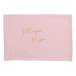 Minimalistische Monogramm-Schrift rosa Kissenbezug
