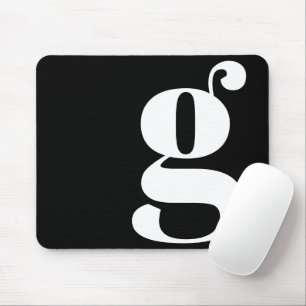 Minimalistische Monogramm Schwarz/Weiß Mousepad