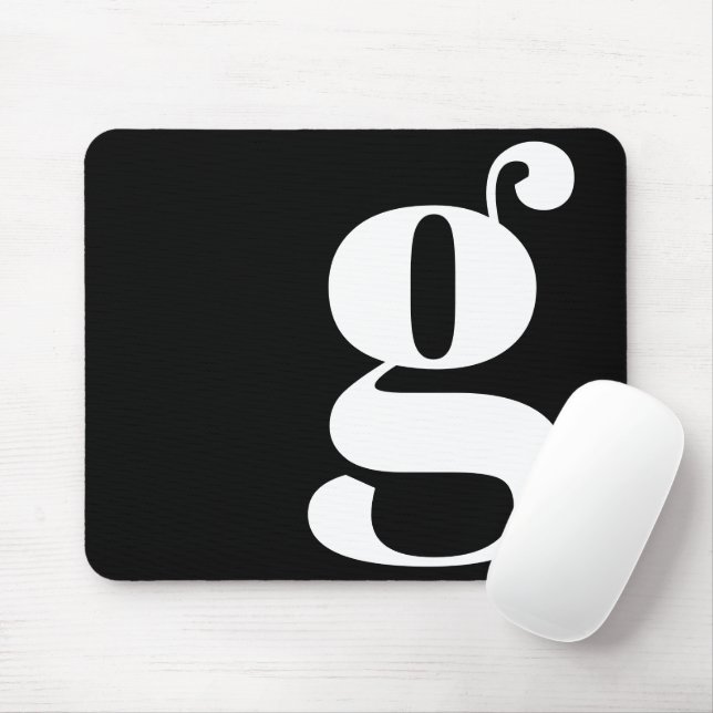 Minimalistische Monogramm Schwarz/Weiß Mousepad (Mit Mouse)