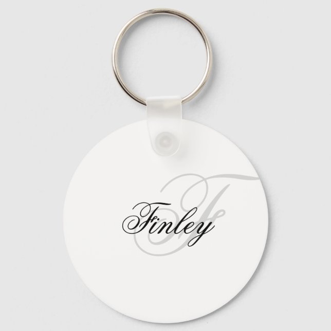 Minimalistische Monogramm-Skript für Wassermarket Schlüsselanhänger (Vorderseite)