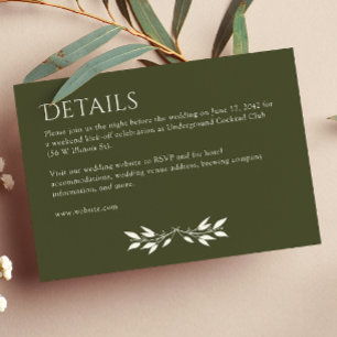 Minimalistische Monogramm Streifen Olive Green Det Begleitkarte