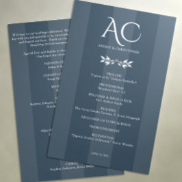 Minimalistische Monogramm Striped Indigoblauen Hoc Programm