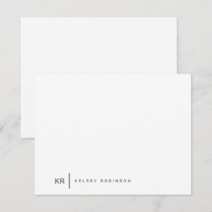 Minimalistische Monogramm Typografie Grau flau Mitteilungskarte