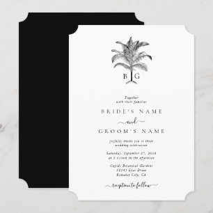 Minimalistische Monographie-Palm-Tree Einladung