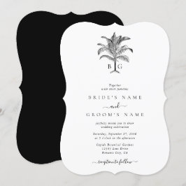 Minimalistische Monographie-Palm-Tree Einladung