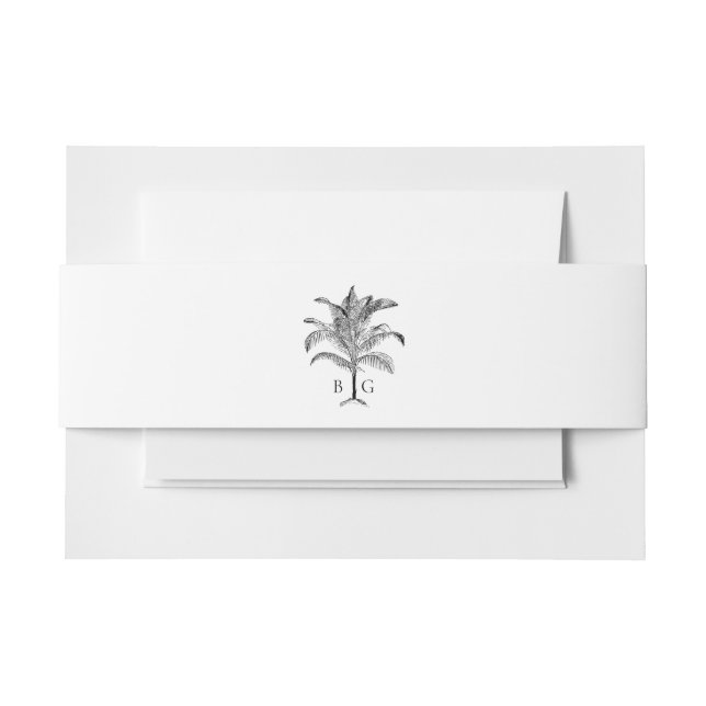 Minimalistische Monographie-Palm-Tree Einladungsbanderole (Vorderseite Beispiel)
