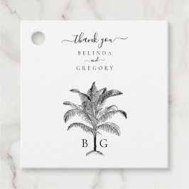 Minimalistische Monographie-Palm-Tree Geschenkanhänger