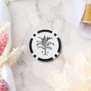 Minimalistische Monographie-Palm-Tree Pokerchips