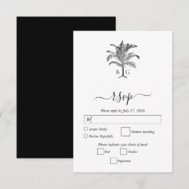 Minimalistische Monographie-Palm-Tree RSVP Karte