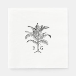 Minimalistische Monographie-Palm-Tree Serviette