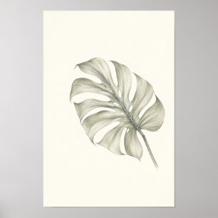 Minimalistische Monstera-Blatt-Botanik-Wandkunst Poster